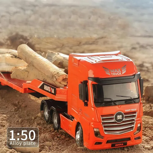 Vista 6 de Juguete plano del camión del remolque, vehículo resistente de los juguetes de la construcción de la aleación para los 1:50 Scale Diecast Trailer