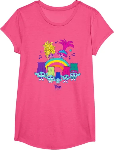 Vista 11 de Camiseta DreamWorks Trolls Band Together BroZone Poppy Viva Rainbow Negro