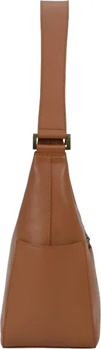 Vista 5 de Anuschka Hobo clásico de cuero curtido vegetal genuino pintado a mano para mujer con bolsillos laterales Mariposas Miel