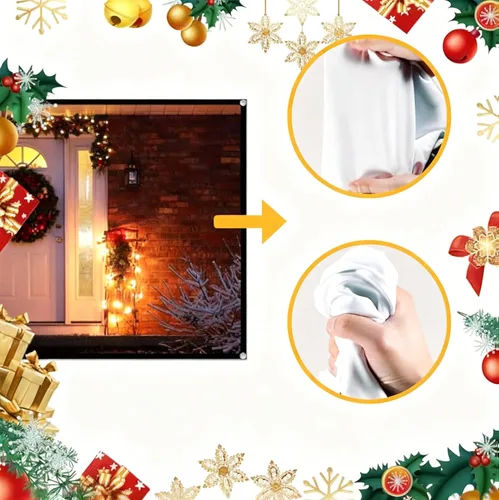 Vista 5 de Proyector trasero holográfico navideño de 50 x 89 pulgadas, pantalla de película con holograma, proyector trasero, para interiores y exteriores