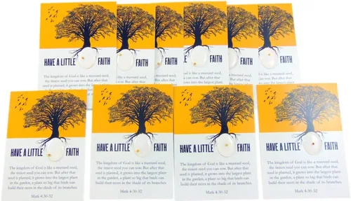 Vista 4 de Paquete de 10 tarjetas de oración de fe con semillas de mostaza Mark 4:30