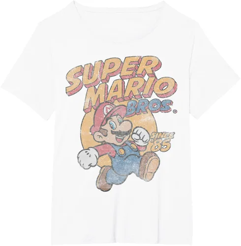 Vista 64 de Super Mario Bros. Desde '85 Camiseta Vintage con Póster' Negro