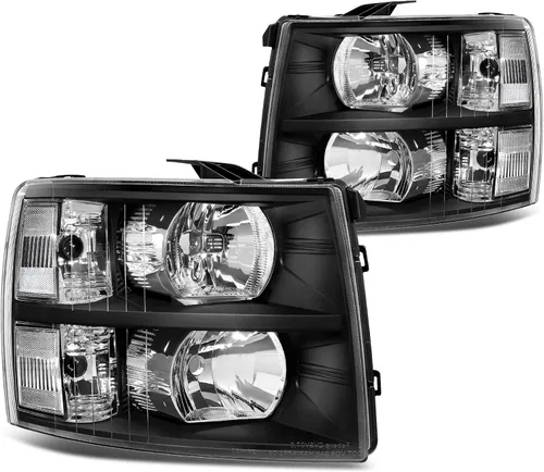 Vista 8 de DWVO Faros delanteros compatibles con Chevy Silverado 1500 1500 HD/2003-2004 Silverado 2500/2003-2006 Silverado 2500HD 3500/2003-2006 Avalanche 1500