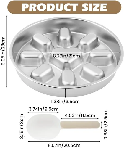 Vista 2 de Cuenco reversible para perros de alimentación lenta, plato de doble cara Plateado
