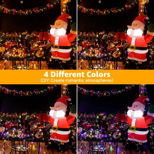 Vista 3 de Ollny Luces de Navidad, 66 pies, 200 luces LED para árbol de Navidad con 11 modos, control remoto, IP44, impermeable, cambio de color, luces