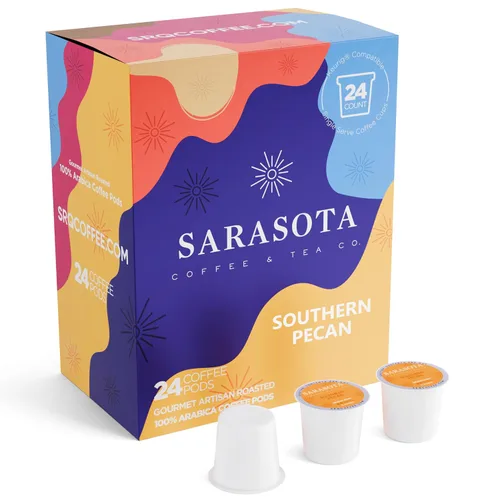 Vista 17 de Sarasota K-Cup Cápsulas de café Café con sabor a tostado medio Brownie de nuez y canela Una porción para cafeteras Keurig Gourmet, bajo