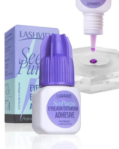 Vista 13 de LASHVIEW - Pegamento para extensiones de pestañas, 0.3 seg de secado rápido, permanencia de 6-8 semanas, adhesivo negro profesional, pegamento