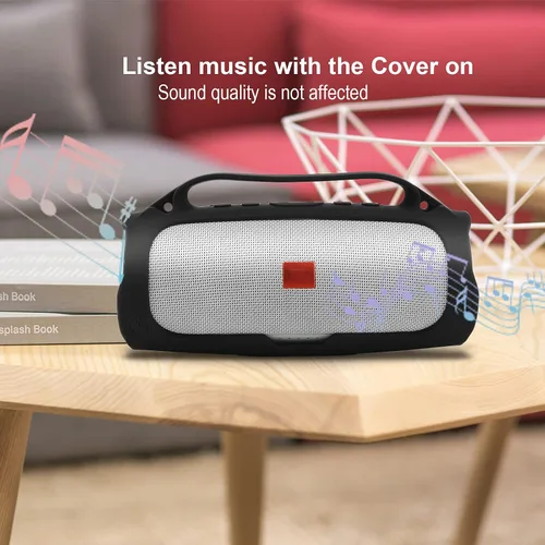 Vista 5 de Funda de silicona para altavoz portátil JBL Charge 4 impermeable, funda de transporte de viaje, funda protectora con asa, correa de hombro ajustable