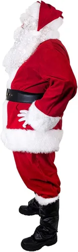 Vista 2 de Disfraz de Papá Noel para hombre 11 piezas disfraz de Papá Noel traje de terciopelo de lujo traje de fiesta para adultos