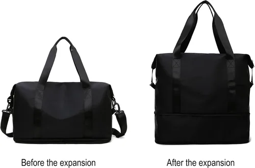 Vista 2 de Bolsa de viaje expandible, bolsa de viaje para el fin de semana, bolsa de gimnasio para mujer