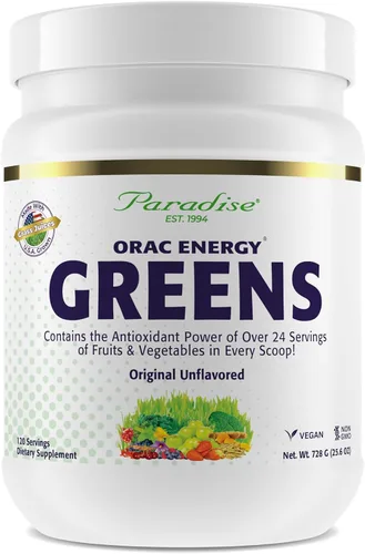 Vista 9 de Paradise Herbs ORAC Energy Greens, superalimento en polvo de manzana, más de 40,000 antioxidantes ORAC, verduras orgánicas, bayas, hongos