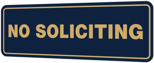 Vista 35 de Estándar No Soliciting Door/Wall Sign - Negro - Pequeño