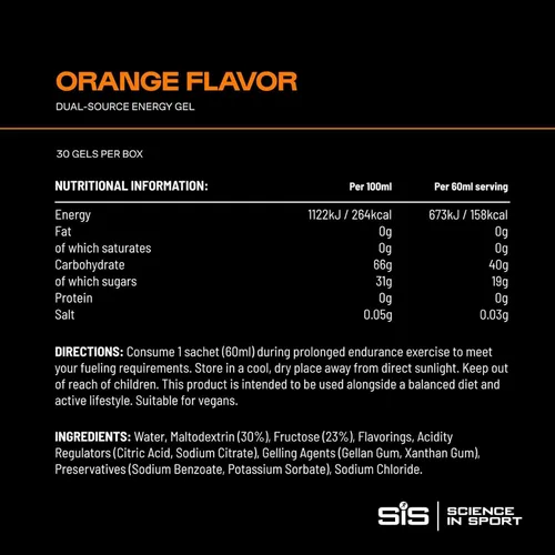 Vista 3 de SiS BETA Fuel - Gel energético isotónico de doble fuente, naranja, paquete
