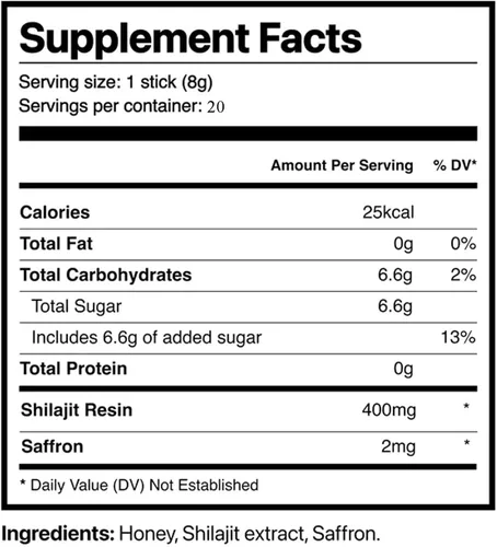 Vista 2 de Paquetes de miel Rone con shilajit del Himalaya, miel natural, azafrán, refuerzo de energía y apoyo inmunológico, más de 85 oligominerales, 75% más