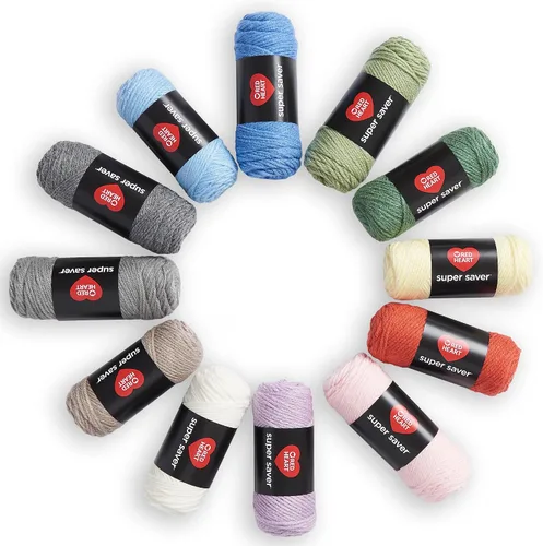 Vista 6 de Red Heart Super Saver Super Yarn - Kit de manualidades para proyectos de ganchillo y tejer y amigurumi