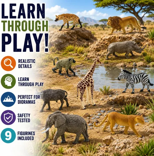 Vista 2 de Safari Ltd. Animales sudafricanos TOOB - 9 figuras de elefante, león, jirafa y más - Juego de juguetes educativos para niños, niñas y niños a partir