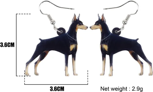 Vista 5 de Acrylic Doberman Dog Earrings Dangle Drop Pet Jewelry For Women Girls Party Gifts