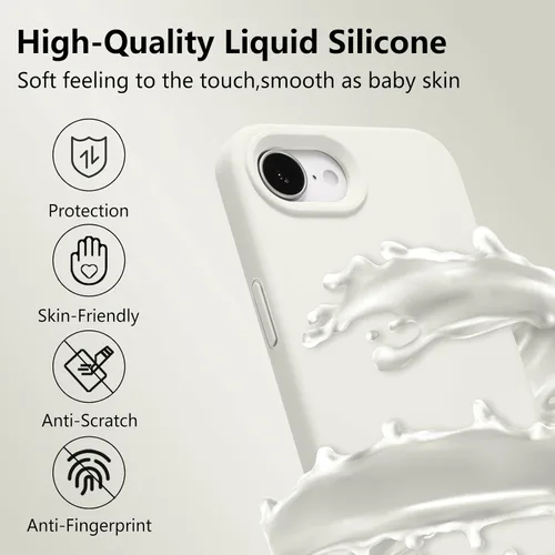 Vista 457 de Funda magnética de silicona para iPhone 13 Pro, color blanco antiguo [Compatible con Magsafe] [Forro de microfibra suave antiarañazos], funda