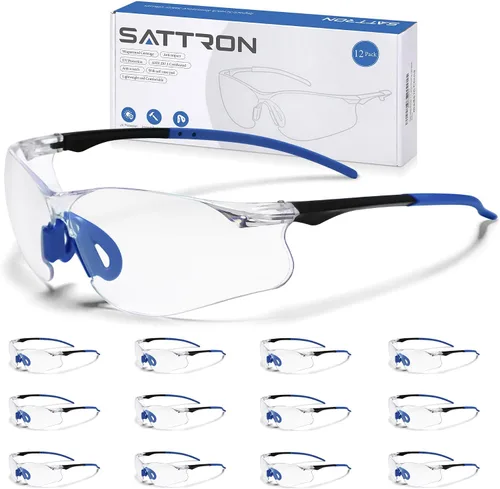 Vista 14 de Gafas de seguridad transparentes, paquete de 3, gafas protectoras con protección UV ANSI Z87.1, gafas de seguridad resistentes a arañazos e