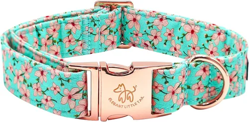 Vista 11 de Elegant little tail Collar para perro de Pascua, collar de perro con estampado de huevos de conejo, collar para mascotas, collar rosa para perros