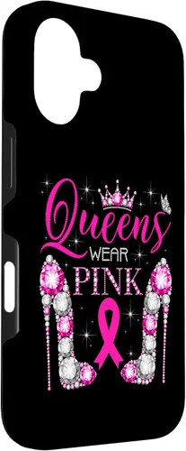 Vista 3 de iPhone 16 Queens Wear Rosa Concientización del Cáncer de Mama Estuche de Cinta Rosa