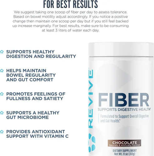 Vista 5 de Revive Suplemento de fibra MD para la salud digestiva e intestinal – 0.18 oz de fibra dietética que apoya un sistema digestivo saludable con cáscara