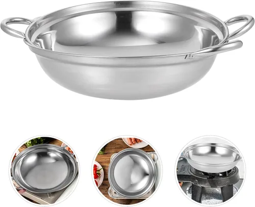 Vista 2 de GANAZONO 2 piezas de acero inoxidable -derramar olla caliente cocina cocina segura mango diseño fácil de limpiar para uso doméstico