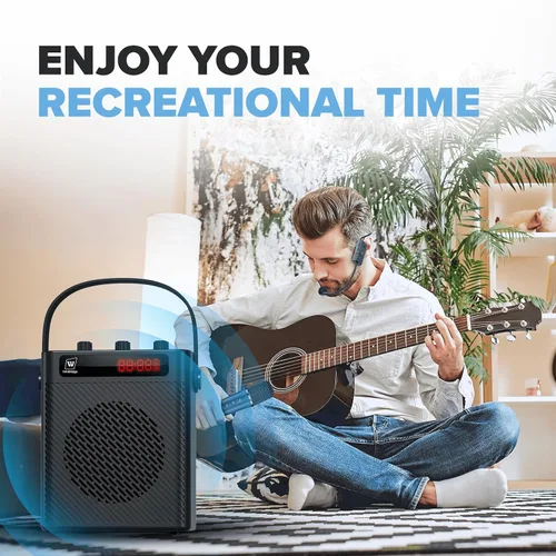 Vista 9 de Amplificador de voz Micrófono inalámbrico/micrófono de mano con 4 efectos de sonido S95 Rechargeable Portable Microphone and Speaker Set Wireless