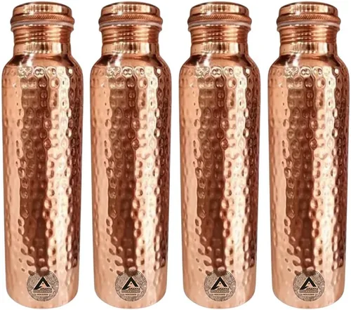 Vista 6 de ANANYA FASHION & CRAFTS HUB 34 Oz Hammered Copper Water Bottle – Handcrafted, Ayurvedic, Leak-Proof – Natural Wellness & Daily Hydration Solution