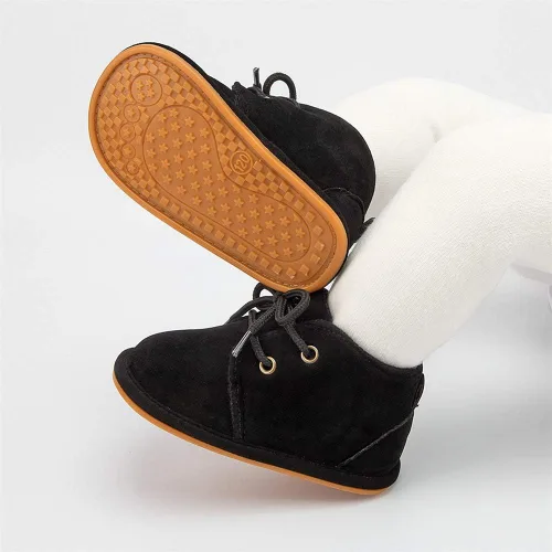 Vista 2 de Meckior Botar para aprender a caminar unisex para niños y niñas recién nacidos terciopelo suela de goma zapatos antideslizantes