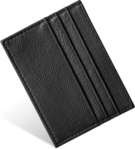 Vista 73 de URAQT Cartera para tarjetas de crédito, cartera minimalista de cuero delgado con cremallera, mini protector de tarjeta de crédito, llavero bolsillo
