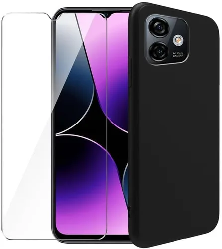 Vista 7 de Funda de silicona para Ulefone Note 16 Pro, funda protectora de cuerpo completo suave y sedosa, a prueba de golpes, con forro de microfibra (negro)