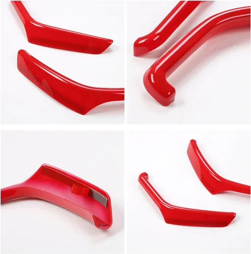 Vista 4 de Voodonala Moldura roja para tablero de instrumentos para Ford F150 F250 F350 Super Duty 2015, 2016, 2017, 2018, 2019, 2020 (rojo, 3 piezas)