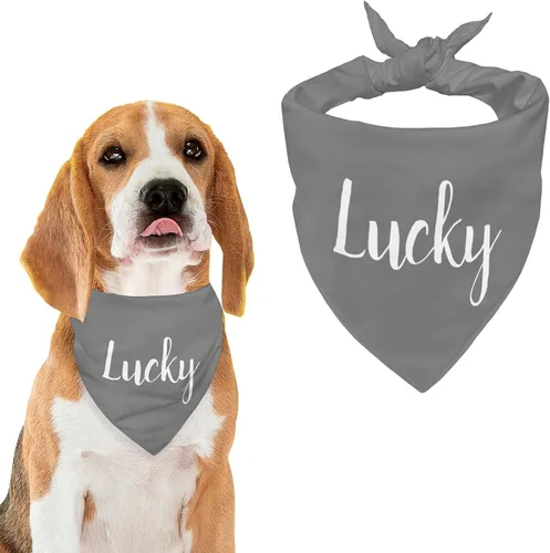 Vista 39 de Bandana personalizada para perro con nombre de poliéster, bandana personalizada para perro, triángulo, bufanda personalizada para mascotas