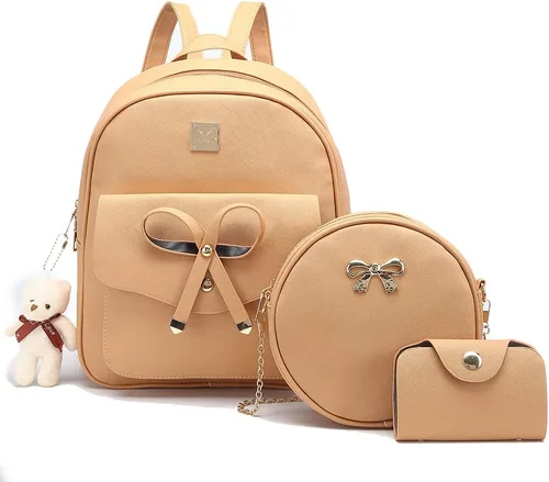Vista 18 de MACCINELO Linda mochila de cuero para mujer, mochila pequeña con lazo para regalo de niñas, bolsa de hombro para mujer, 3