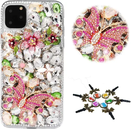 Vista 5 de Sparkle - Funda para teléfono compatible con iPhone 11, elegante, hecha a mano en 3D, con diseño de diamantes de imitación, diseño de diamantes