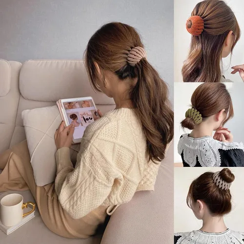 Vista 2 de 7 accesorios para el cabello para mujer, pinza mágica para el cabello con pinzas para moño de pelo