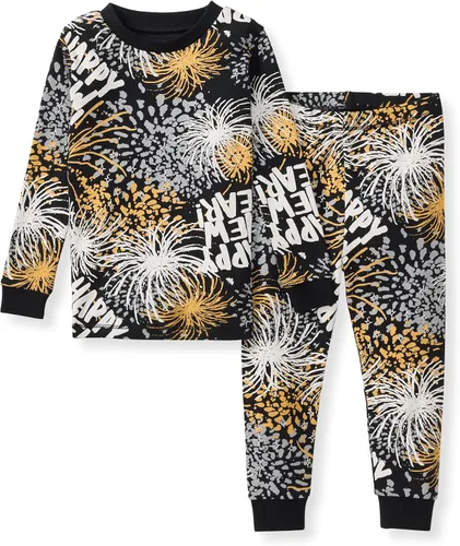 Vista 11 de Burt's Bees Baby Pijama de algodón orgánico para niños, conjunto de pijama Paquete de 1 temporada de Apple