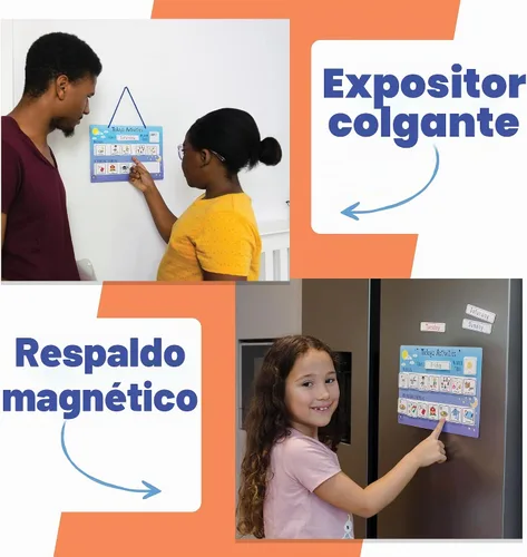Vista 5 de Actividades de hoy Diario Rutina Visual Horario Magnético Tabla de Azulejos para Niños