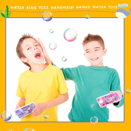 Vista 5 de 8 piezas de mano juegos de agua de mano anillo de lanzamiento de agua juego de anillo de agua de mano juguete para niños regalos de fiesta novedad