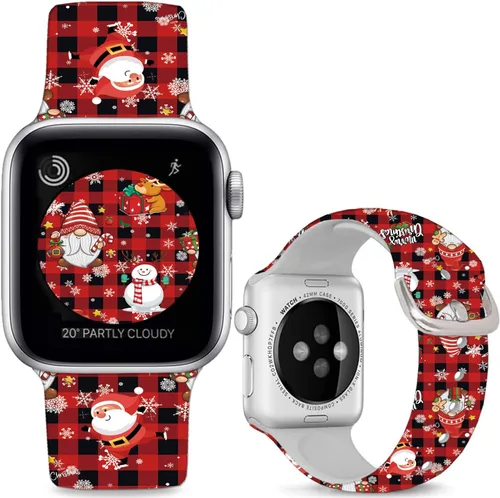 Vista 20 de Correas de silicona suaves compatibles con Apple Watch Band de 1.496 in 1.575 in 1.614 in 1.654 in 1.732 in 1.772 in 1.811 in 1.929 in, correa