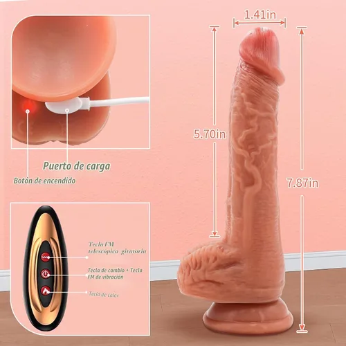 Vista 3 de Dilbo - Juguete realista de silicona para mujer, con control remoto para jugar con manos libres (7.87 pulgadas, 10)