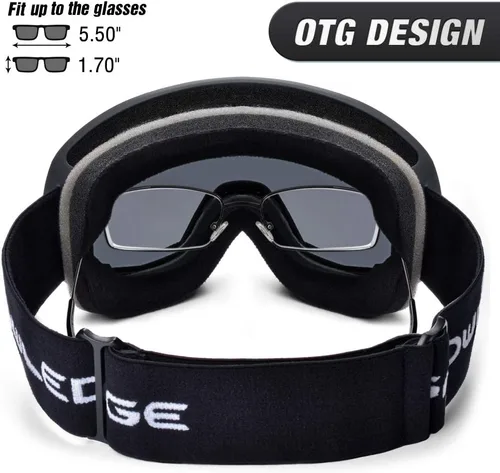 Vista 3 de Gafas de esquí para hombres y mujeres con protección UV, lente doble antivaho 09 B-3#gris