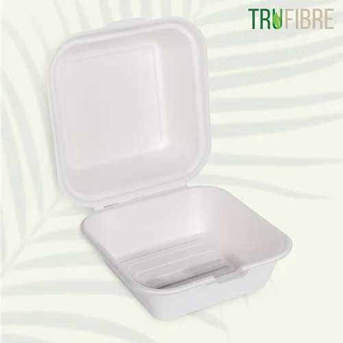 Vista 8 de Recipientes desechables blancos con tapas, cajas para llevar concha, pasteles bento, postres, sándwiches, recuerdos de fiesta, eventos, 6 x 6