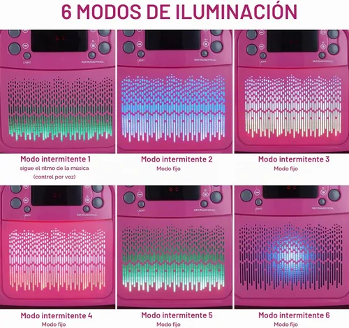 Vista 3 de hPlay GC09 Kids Boombox, reproductor de CD, conectividad Bluetooth para smartphones, AUX, USB, radio y MP3, función de cantar junto, adaptador