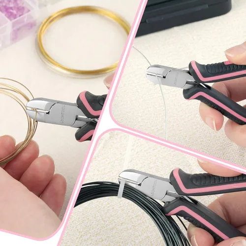 Vista 4 de Mini alicates de corte diagonal de 4 pulgadas, cortadores laterales con resorte Mini Diagonal Wire Cutters, for Jewelry Making, Artificial