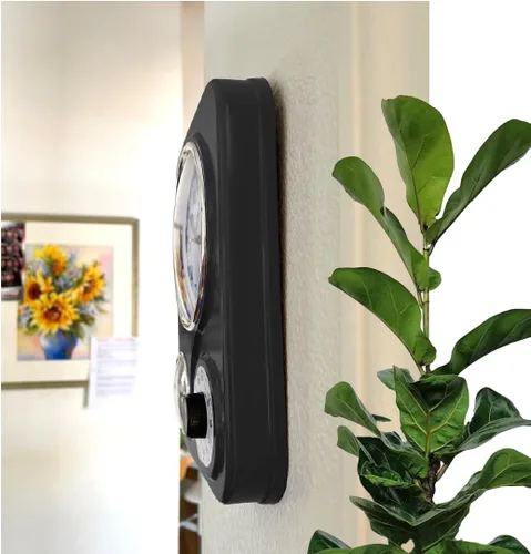 Vista 8 de Lily's Home - 9.5 pulgadas x 12.5 pulgadas - Reloj de pared retro para cocina, reloj de pared vintage con termómetro y temporizador de 60 minutos