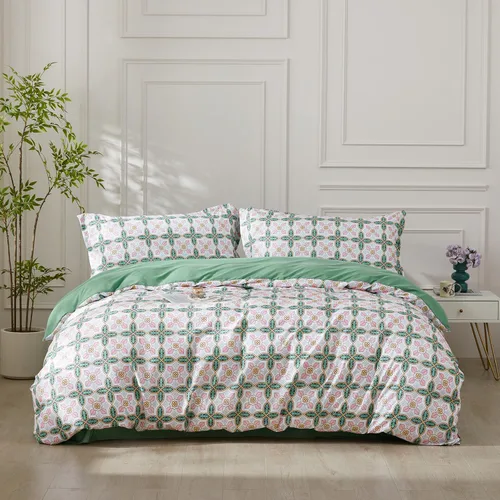 Vista 41 de SAPHREAS Juego de Funda de Edredón de Flores Rosas 2 piezas Algodón Estilo Jardín Campanilla Floral Ropa de Cama Juego de Funda de Edredón 100%