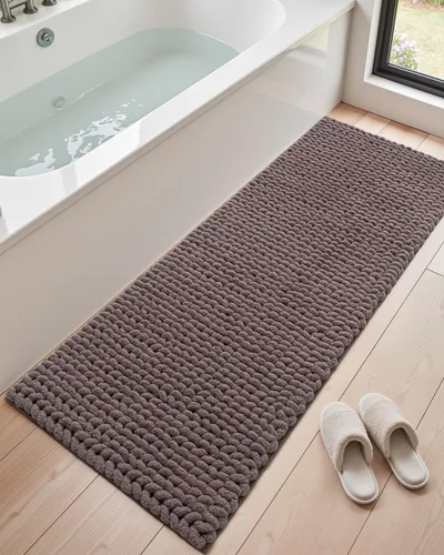Vista 30 de DEXI Alfombrillas de baño para el baño 16x24, alfombra de baño antideslizante lavable, alfombrilla de baño de chenilla gruesa y suave absorbente