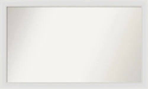 Vista 179 de Amanti Art Espejo de baño blanco para sobre el fregadero, 24 x 26 pulgadas, espejo rectangular blanco y blanco, marco de madera contemporáneo
